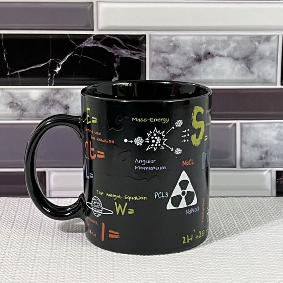 KWARE I’m an ENGINEER 14oz Mug Black Textured Mathematics Formulas Equations - Picture 5 of 17